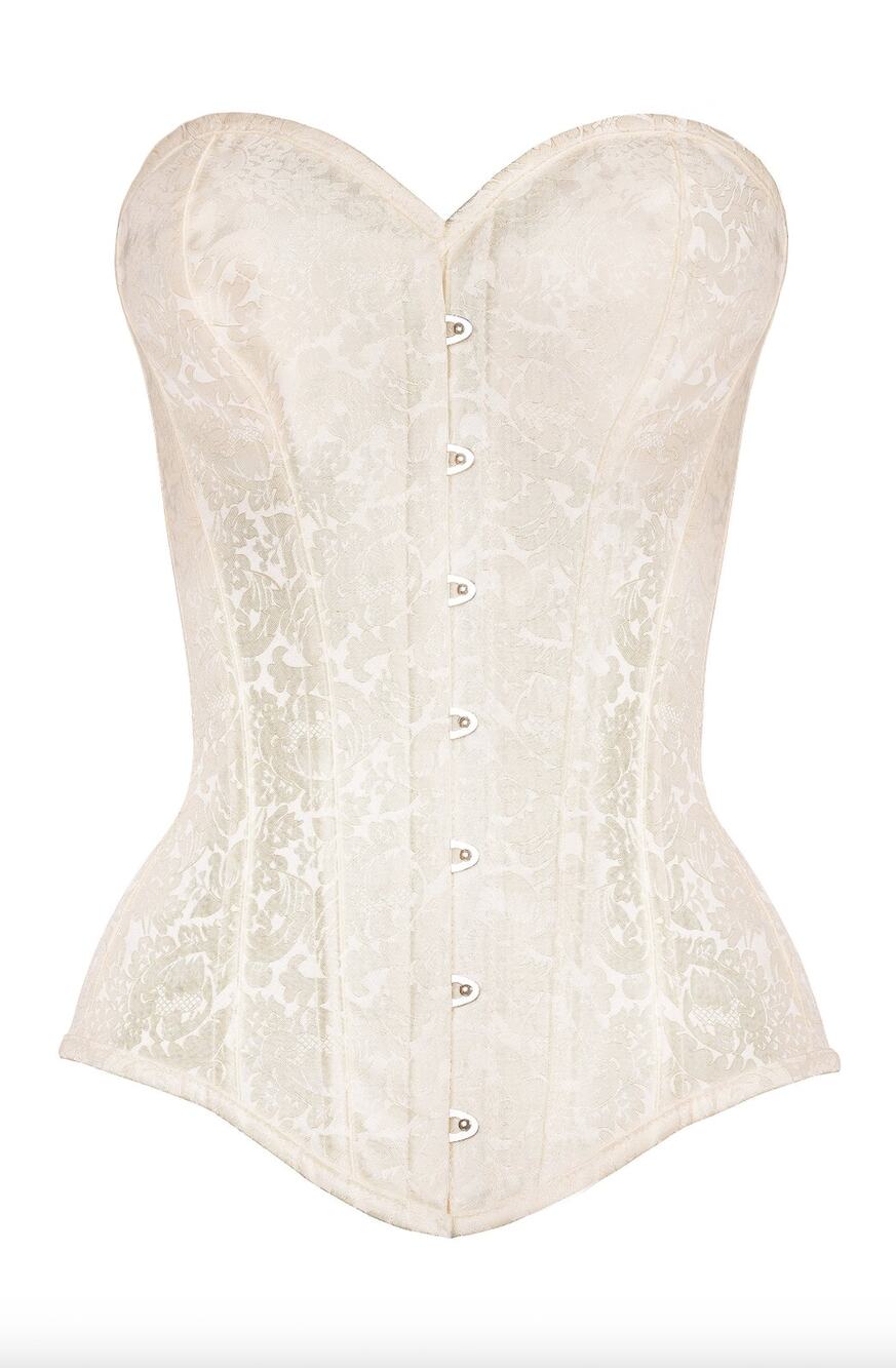 Corset Story Instant Shape Cream Brocade Longline Overbust Corset UK 6 US 2 NWT